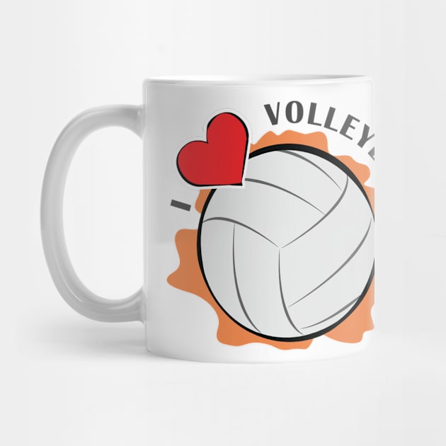 I Love Volleyball by DesignWood-Sport